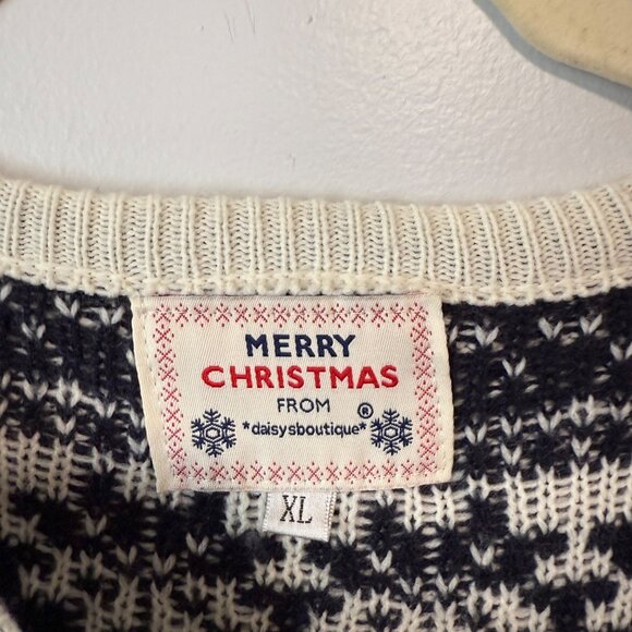 Merry Christmas Snowman Candy Cane Tree Sweater XL By Daisys Boutique - Picture 3 of 8